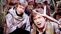 softkirks: After a few steps, he stops and looks back. Han glances up and the two