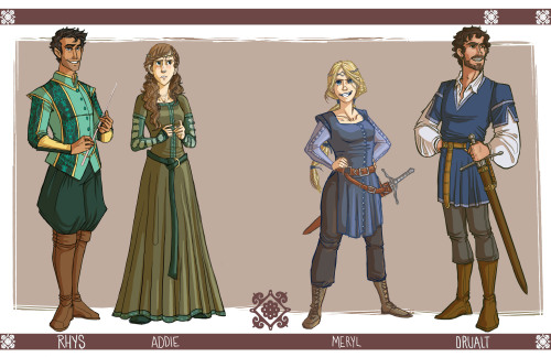 Revised characters, and some new ones too! Up top we have The King, Bella the governess, and Milton 