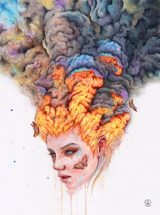 bestof-society6:    Flaming Girl by Ronald Restituyo   More by the Artist Here 