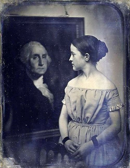 Southworth &amp; Hawes,Young girl with portrait of George Washington, ca. 1850