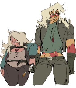 eatleaf:  Jasper and Amethyst with the clothes I first drew [here]- I tried to draw some parallels in their clothing like the spikes, belt, and gemstone necklaces-   cause,… sisters  