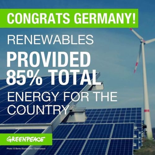 greenpeaceaustp:Just this past Sunday, Germany managed to get 85% of their energy from renewable ene