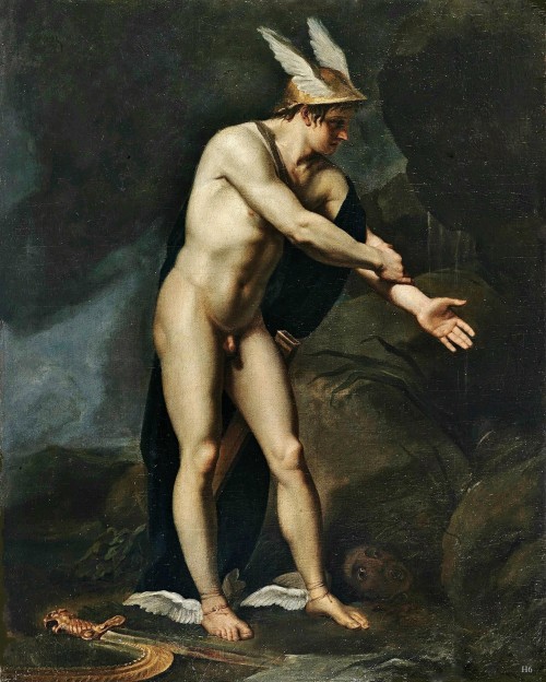 Perseus.  19th.century.artist unknown. oil/canvas.