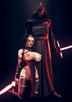 johndoe-art:  Based off @devilhs-adult-art Rey design.PIXIV|PATREON  Okay but kylo ren is legit the shitiest sith in existence 