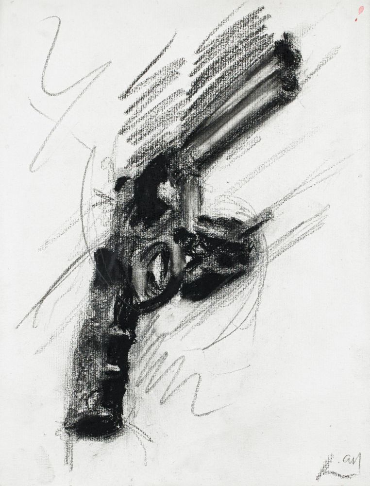 thunderstruck9: Robert Longo (American, b. 1953), Untitled (Gun), 1994. Graphite