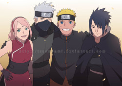 tsurugami:  Team 7 - The Last ver. art print for OTPCon - Shounen Jump only event!  DO NOT USE / REPOST / PRINT ! 