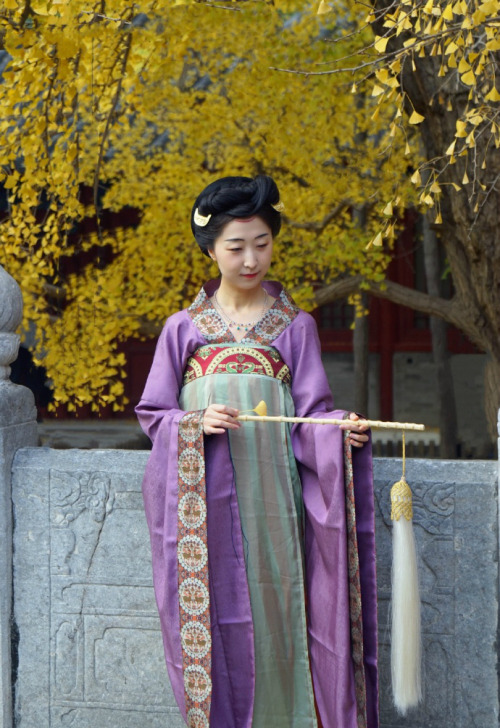 recreation of chinese hanfu in the style of sui dynasty by 萧然太瘦