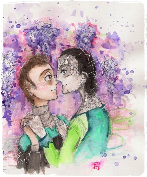 kaikosensei: Garak and bashir dancing in the wisteria<3