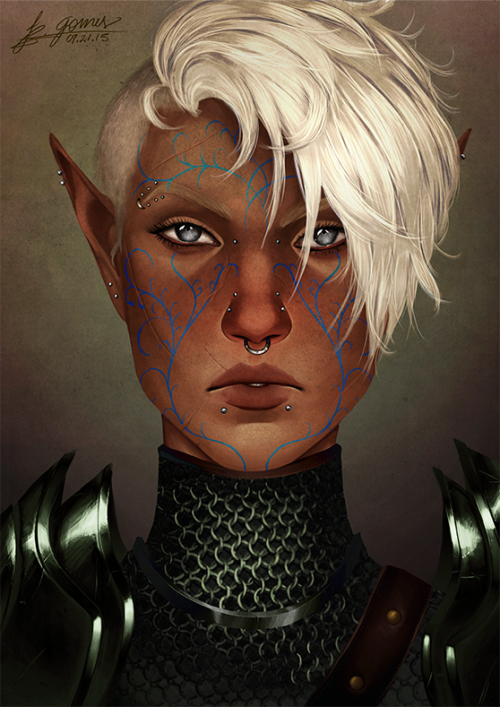 ib-gomes:  bEHOLD~!! This absolutelly badass babe is knight-enchanter’s inquisitor,   Gryff Brocair Lavellan!It was really a delight to work with you, sweetie!! thank you so much. <3 