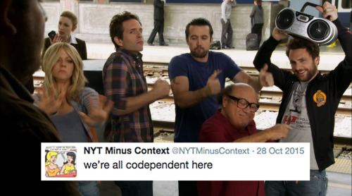 macdenniss: It’s Always Sunny in Philadelphia + NYTMinusContext tweets (part 2) (part 1)