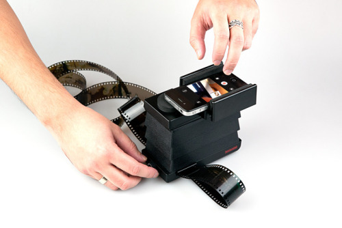 Lomography&rsquo;s coming out with a smartphone film scanner! This little box lets you slide in 