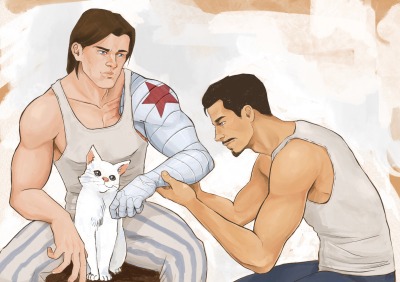 latelierderiot:A soldier, a mechanic and a cat 🤍
