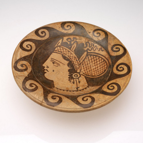 hildegardavon: Unknown artist, Southern Italian Woman’s head plate, 340-300 BCE, terracotta, 1