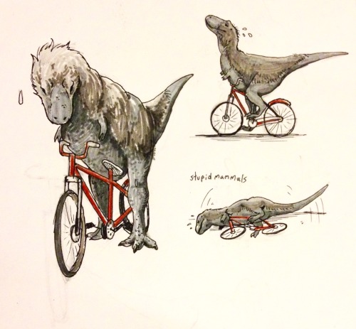 iguanodont:How dare the hairy egg stealers not make bikes to accommodate her tiny arms