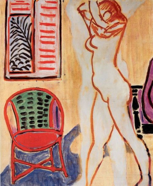 expressionism-art: Standing Nude With Raised Arms, 1947, Henri Matisse