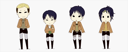 a-walrus:  armins-secret-armin-rp-blog:  revolutionator:  flaushling: 【手描き】しんげきぴったん【進撃】  oh  im still really personally offended by how cute these are  