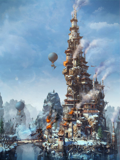 steampunktendencies:Steam Mage Tower by Andrey Serebryakov