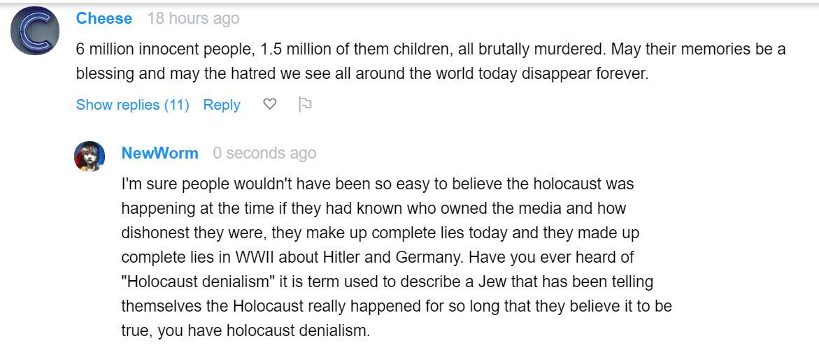 Now Holocaust Denialism can be put on Wikipedia as a real word because this can be