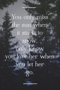 Only know you love him when you let him go 