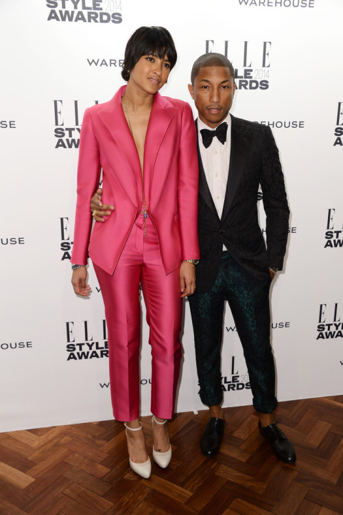 Husband and Wife, Helen Lasichanh and Pharrell Williams at the 2014 Elle Style Awards