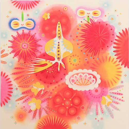 gentilfarfalletta: Kana Harada, XOXO, 2018, Watercolor on paper, 10 × 10 in