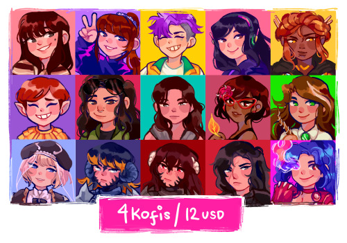 hello! i found myself being short on expenses this month so im opening icon commissions for 4 kofis/