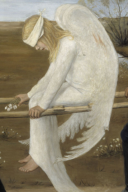 ganymedesrocks:silenceforthesoul:The Wounded Angel, 1903, Ateneum, Helsinki Hugo Simberg (detail) on