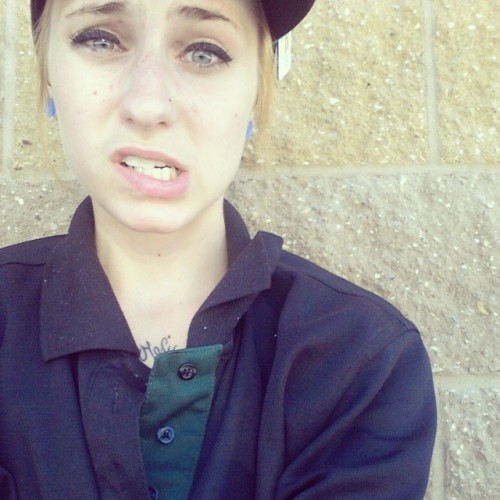 Work is cray today #girl #workselfie #thugway #thuggin #smokebreak