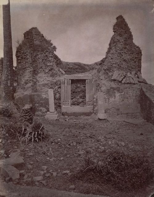 Temple ruins at Deo Baranark, India, circa 1881.