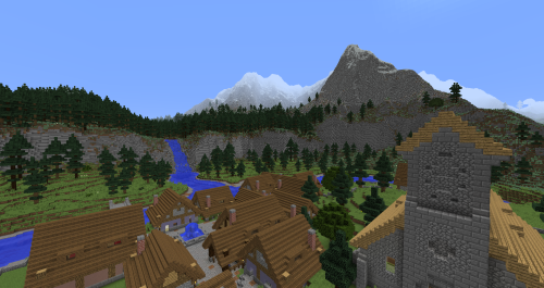 Little town I’m building for a survival map. - more at http://ift.tt/1a7N3av