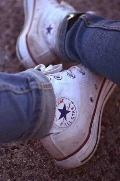 dirty white high top converse