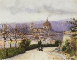 artist-surikov:  Florence. Walk., 1884, Vasily SurikovMedium: watercolor, paper