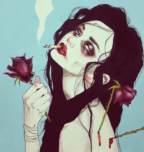 crossconnectmag:  Harumi Hironaka  São Paulo-based Peruvian/Japanese painter and illustrator website  For more unique art: Instagram || Twitter || Facebook Posted by Andrew 