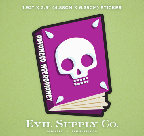 evilsupplyco:Advanced Necromancy sticker ($1.25)Great for marking notebooks or sealing envelopes, th