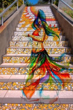 asylum-art:  The  Most Beautiful Steps Around The World Street art is gradually coming to be accepted as a legitimate and wonderful art form by more and more people, but that doesn’t mean that street artists can rest on their laurels – they continue