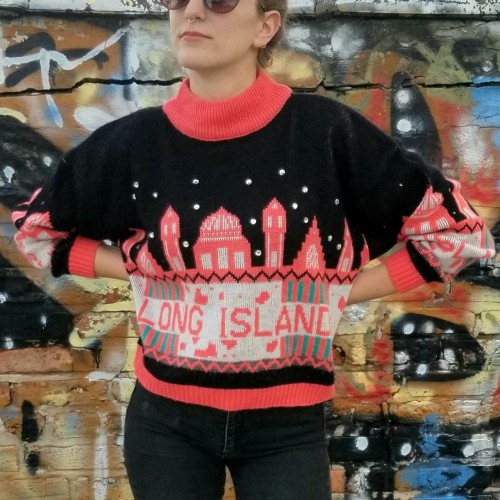 80s Long Island embellished pull over sweater(more information, more gold)