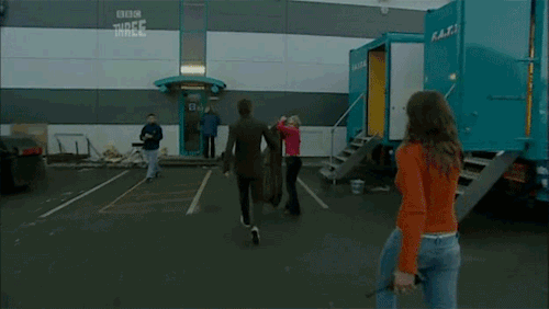mizgnomer:  Helping dress David - on the set of Doctor Who(…okay, so usually it’s fixing his microphone or special-effects harness, but it’s still helping him get dressed) 