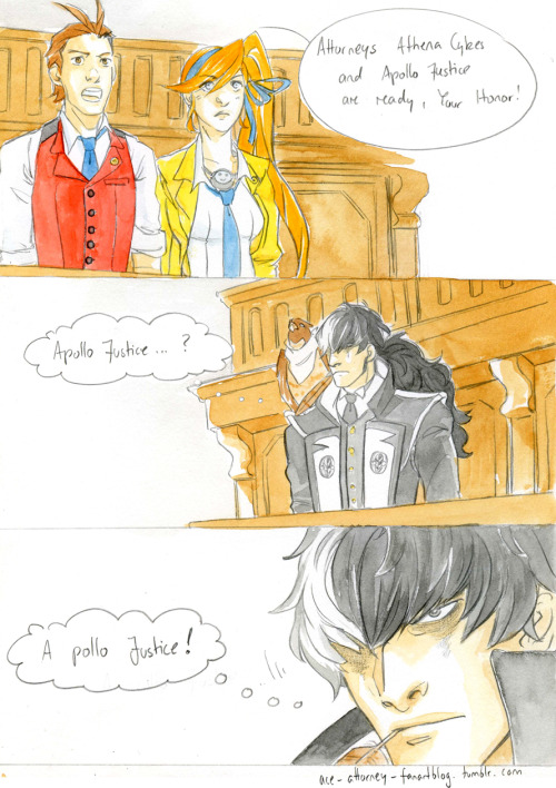 ace-attorney-fanartblog:Poor Apollo.(Continuing this stupid pun from a couple of weeks ago.)