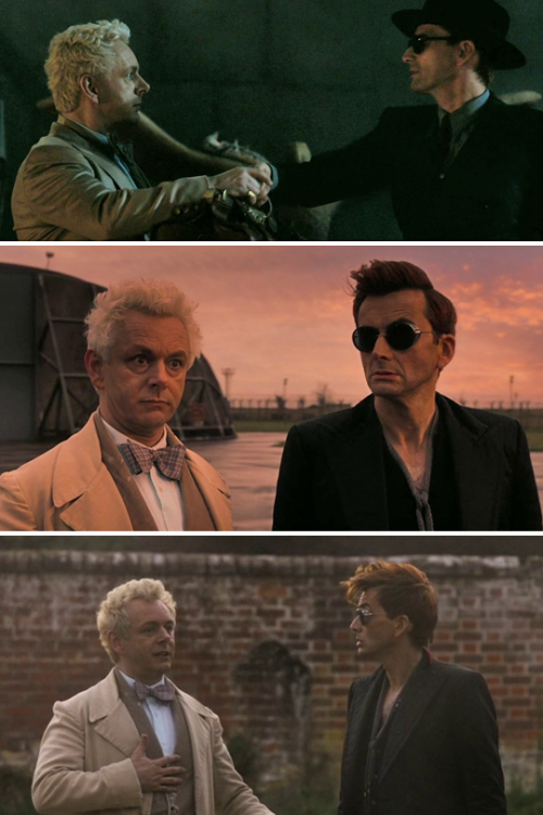 mizgnomer:  Crowley is almost always to Aziraphale’s left(except when driving the Bentley)Good OmensBonus –  Not to make a long post even longer, but also: