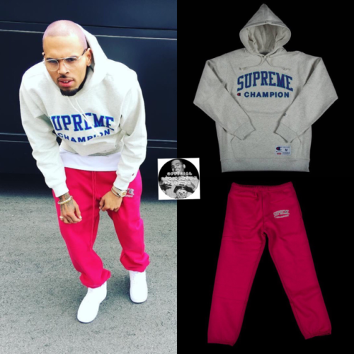 SPOTTED: Chris Brown Rocks Supreme Tracksuit & Sacai LDWaffle Sneakers –  PAUSE Online