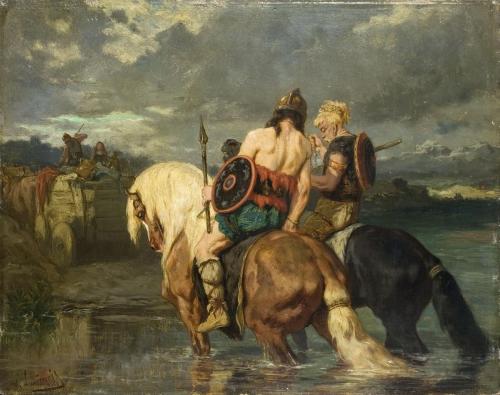 Goths Cross A River [Unknown Date]Artist: Évariste Vital Luminais - ‘The Painter of the Gauls&