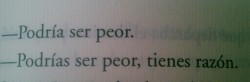 indirectas:  no, no podrías. 