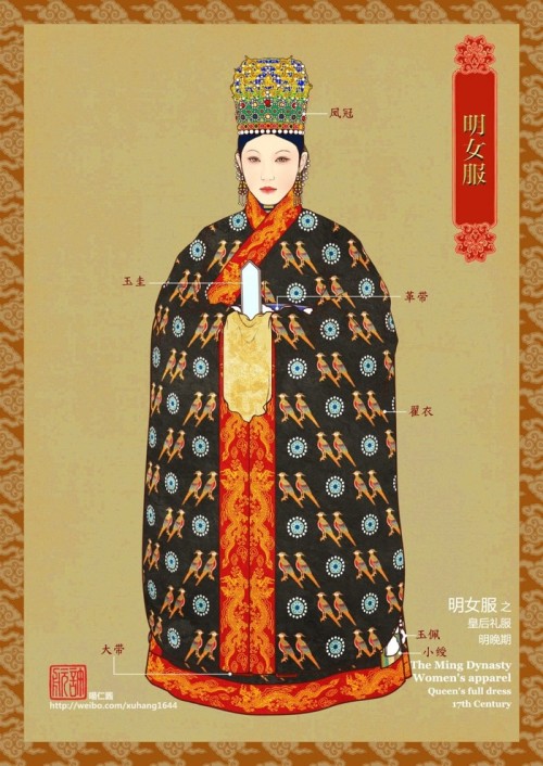 Formal chinese hanfu for empress in Ming dynasty by 檀仁. Historically accurate fashion.