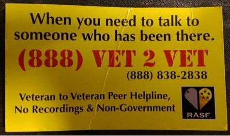 If your feeling alone and would like to talk to another vet here is a number you can call. 