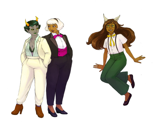 saltiscen:girls in suits!  girls in suits!!pls fullview, tumblr’s image processing hates me