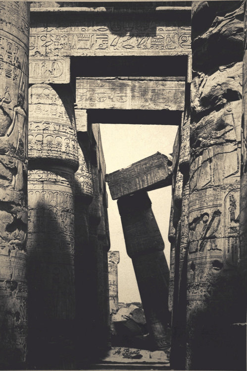 de-salva:tytusjaneta:Hall of Columns, Temple of Karnack, Thebes, Egypt, by Antonio Beato. ca. 1860s.