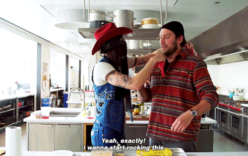 clearspit:catholicjock:fallenvictory:BON APPÉTIT Brad and Orville Peck Make Elote (Mexican Street Co