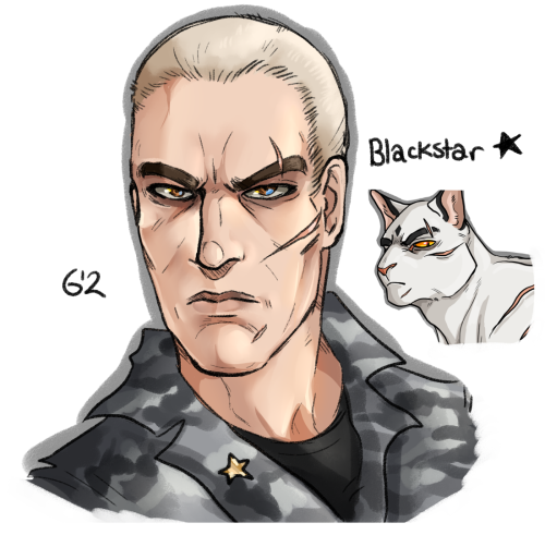 Did a poll on yt on which Warrior Cats fella to humanize and Blackstar won by a landslide, so here h