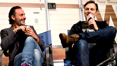 rickgrimespls:  Andrew Lincoln &amp; David Morrissey at Walker Stalker Con Atlanta
