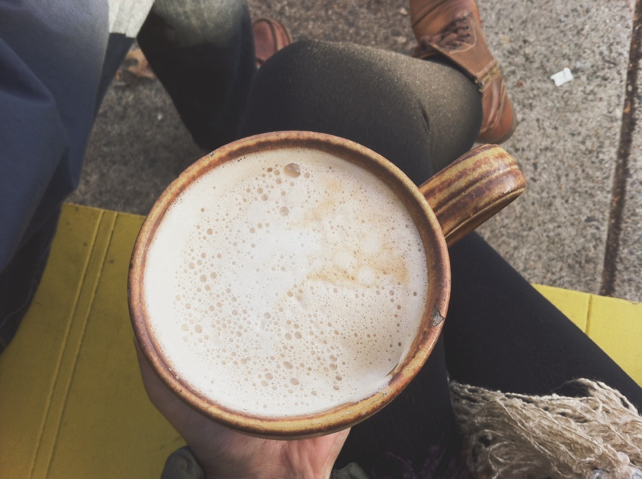 102mph:  phos—phene:  Pumpkin spice latte foamy perfection in handmade mugs.